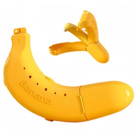 SATONBEYI 1Pcs Banana Case,Banana Holder for Lunch Boxes with Ventilation Holes,Reusable Banana Case Protectors Banana Storage Container to Keep Bananas Fresh(Dark Yellow)