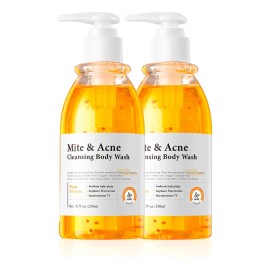 QUARXERY Gel de ducha antiácaros body wash - Eliminación profunda de ácaros y acné, limpieza suave para piel grasa-2un-500ml