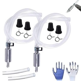 MAEZOE Brake Bleeder Hose with One Way Check Valve for Motorcycle & ATV – Fuel Backflow Prevention, Pressure Relief, Corrosion Resistant – 2pcs Bleeding Tool Kit + Gloves for DIY & Mechanics