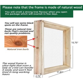 Soil Sifter, Dirt Sifter for Gardening, Compost Sifter, Garden Sieve, Light Wood Sifter for Rocks, Screen Sifter Top Soil/Peat Moss/Worm/Leaves/Loam Soil/Sand,Great Garden Tool for Plants & Vegetables