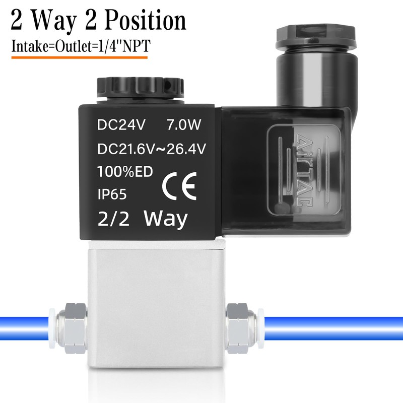 Solenoid Valve, 1/4'' NPT Pneumatic AirTAC 2V025-08 24V 2 Position