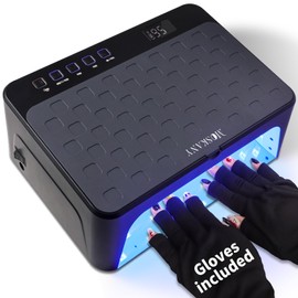 MOSKANY Cordless UV Led Nail Lamp,Large Size Gel Nail UV Light Professional,UV Gel Lamp Nail Dryer for Gel Polish,Rechargeable Nail Cure Lamp with Red Light,Flash Cure Light for Gel X Nails (Grey)