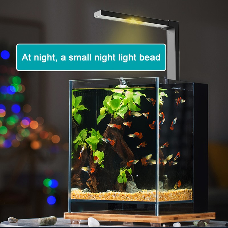 ABS Small Fish Bowl LED Light Desktop Aquarium Algae Aquatic