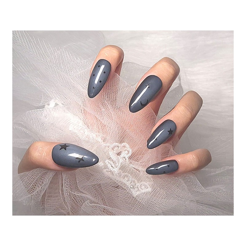 [In-store special discount]Y2K airbrush star point handmade nail - Coffin