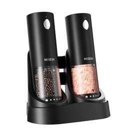 Rechargeable Electric Salt and Pepper Grinder Set with LED Light