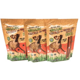 Trader Joe's Puppy Dog Treats Organic Chicken Brown Rice Recipe Sticks Wheat Free 5 oz, 3 Bags