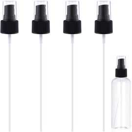 Alpinleux 4 Pcs Spray Bottle Top, Nozzle Sprayer Tops Replacement, Plastic Fine Mist Sprayer Pump for Essential Oil, Cleaning Solutions (24/410 Cap Size, Black)