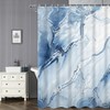 Ruelvth Blue Shower Curtain, Ombre Blue Marble Shower Curtain for