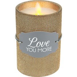 Pavilion Gift Company Pavilion-Love You-Realistic LED Flame Candle, Bronze