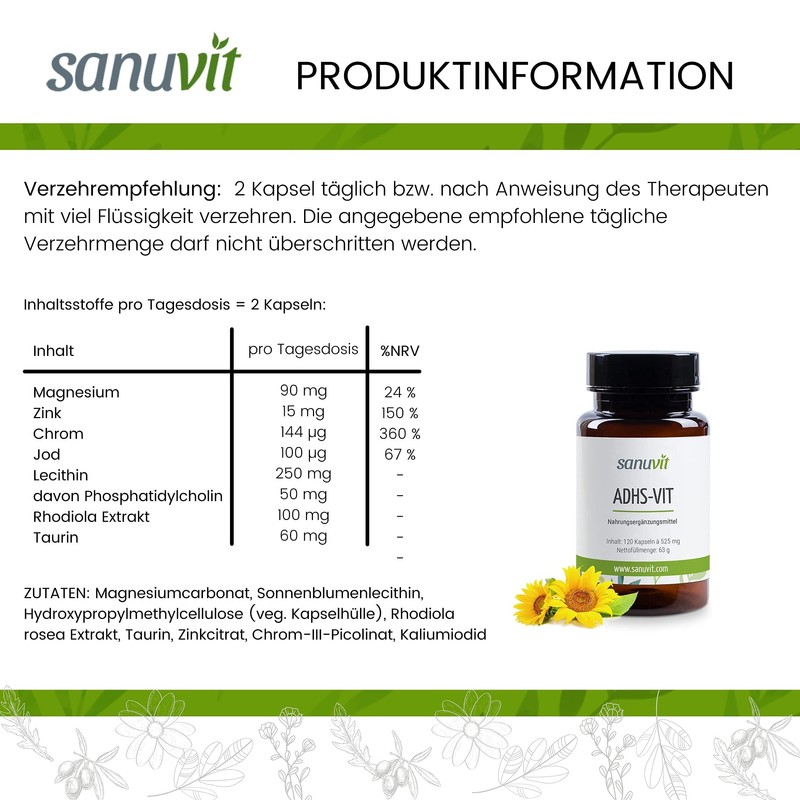 Sanuvit® - ADHD VIT | Focus & Attention | For