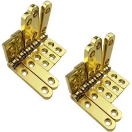 Rddconkit 10 Pcs 90 Degree Hinges Wooden Box Gift Wine Jewellery Chest Case Gold