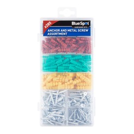 Blue Spot 40542 285PCE Anchor/Metal Screw Assortment, Set of 285 Pieces