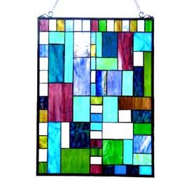 Chloe Lighting 18x24 Picasso Tiffany-Glass Rectangle Window Panel, One Size