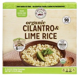 Ritika's Organic Cilantro & Lime Rice -6 Pack- Cooked White Rice 8.8 oz Pouches