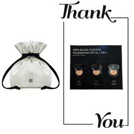 Hera Gift Pouch + Hera Black Cushion Foundation Color Discovery Kit 17N1/ 21N1/ 23N1 / 헤라 선물 파우치+헤라 블랙 쿠션 파운데이션 컬러 디스커버리 키트 17N1/ 21N1/ 23N1