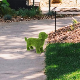 1pc Flocked Puppy Ornament Forest Decor Green Lawn Dog Figurine Flocked Animal Figure Faux Green Moss Mini Garden Art Decor Foam Flocking Gardening Supplies Pet Dog