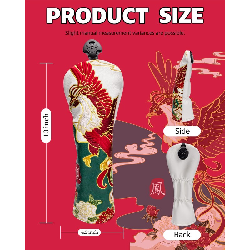 YXFSG Golf Head Covers, Phoenix Style Hybrid Headcover, Unique Design