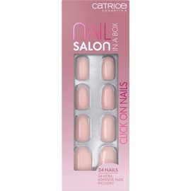 Catrice Nail Salon in a Box Click on Nails No. 010 Nude Long Lasting Express Result French Manicure Natural Nano Particle Free Pack of 24