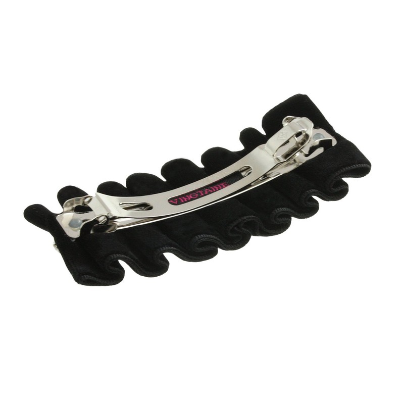 VINGTAINE H-789 Velvet Stone Barrette Hair Clip, Rhinestone Hair Accessory