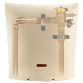Homiton Backflow Preventer Insulation Cover (5°F) 5 Layer 24" W x 24" H, Sprinkler Valve Cover Insulated Well Pump Cover Backflow Covers for Winter Freeze Protection (Beige, 24''W x 24''H)