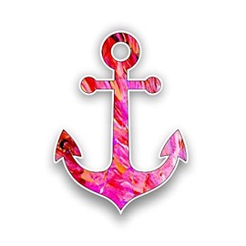 Vinyl Junkie Graphics Boat Anchor Sticker Custom Graphic Decal for Notebook car Truck Laptop Many Color Options (Red Pink)