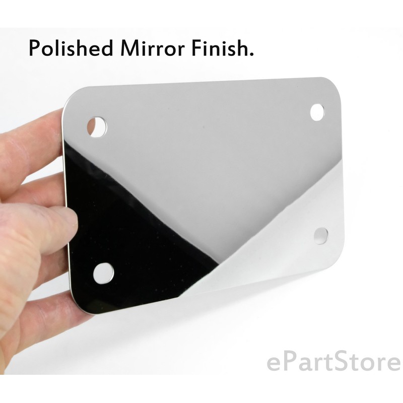Stainless Steel Backing Reinforce Plate for Motorcycle License Plate, Chrome