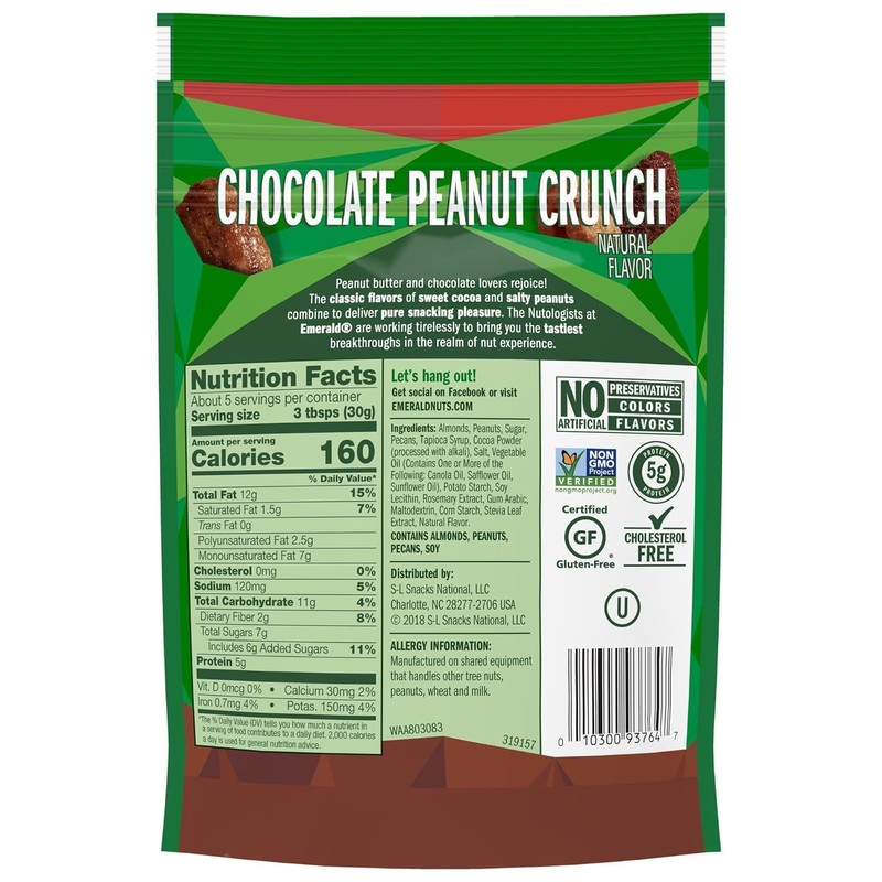 Emerald Nuts, Chocolate Peanut Crunch Mixed Nut Variation (5.5 Ounce