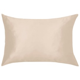 Merry Night Pillow Cover, Silk and Cotton Pillow Case, Shine Beige, Approx. 16.9 x 24.8 inches (43 x 63 cm), Easy to put in and take out for Standard Type, One Side Zipper, Natural Material, Single