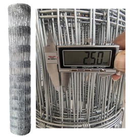 Heavy Duty Farm Fence 4ft X 100ft, 2.5mm Galvanized Woven Wire Fencing for Goat, Cattle, Deer, Hog, Livestock, Yard and Animal Protection