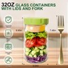 4 Pack Glass Salad Jars with Lids,32oz Mason Jars for
