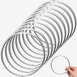 OPUHOHR 8 Pack Loose Leaf Binder Rings, Metal Nickel Plated for Key, Index Cards for Home Office Cards Receipts Photos Files DIY Craft Supplies