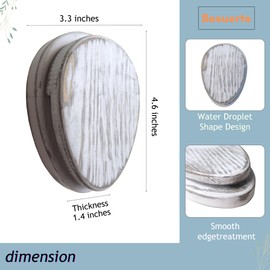 Besuerte Wooden Towel Racks for Bathroom- Set of 2 Self Adhesive Wood Towel Hook, Adhesive Hand Towel Holder, Wooden Hooks for Wall Hanger, Kitchen, Bathroom, Home Decor, Rustic White