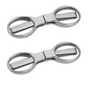GIVEDOUA 2Pcs Folding Scissors,Safe Portable Travel Scissors,Stainless Steel Telescopic Cutter