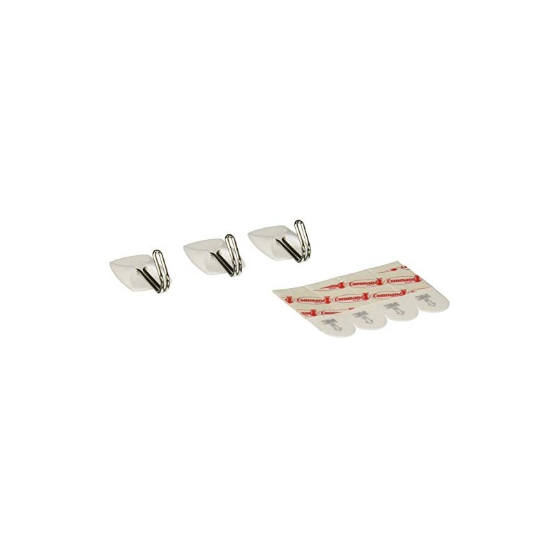 Command 17067ES General Purpose Wire Hooks, Small, 0.5lb Cap, White,