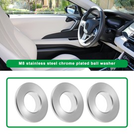 Be In Your Mind 5pcs M8 Stainless Steel Chrome Plated 17mm Outer Diameter Car Door Leather Trim Ball Washer