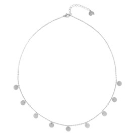 Happiness Boutique Women's Necklace with Silver-Coloured Round Discs Coins Pendants Geometric Design