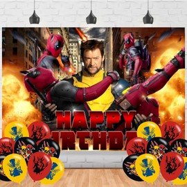 Birthday Party Backdrop, Cartoon Birthday Party Decoration,Anime Birthday Banner Shoot Photo Backgrounds Props for Party 5x3ft