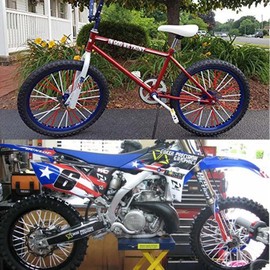 Ranzek Spoke Guard Bike Bicycle Dress Up Spoke Skin Spoke Wrap Spoke Cover for Wheel Motorcycle High Temperature Resistant Length 24cm Front Wheel Rear Wheel Red