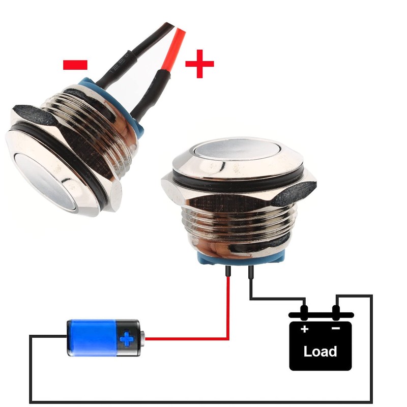 RUNCCI-YUN 4 Pieces 16mm Momentary Push Button Switch Waterproof Push