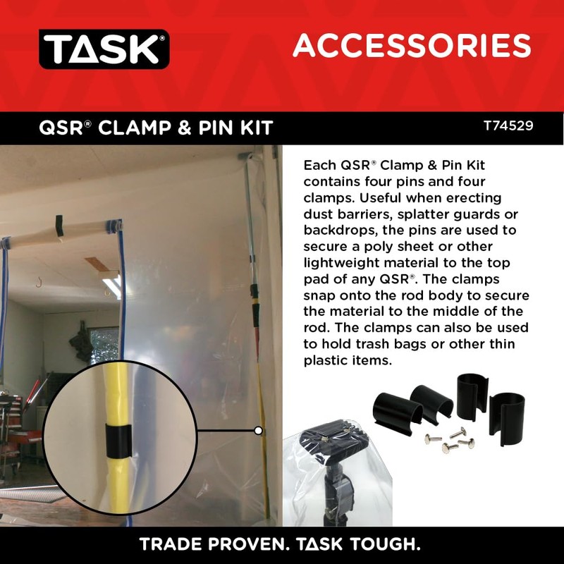 Task Tools T74529 Quick Support Rod Clamps and Pins