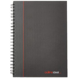 Collins Ideal A4 Manuscript Book Wire Feint Ruled- 192 Pages - 6428W, Black