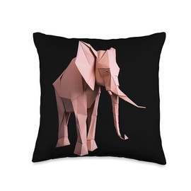Origami Master Folding Paper Craft Origami Elephant Japanese Art Paper Folding Artist Throw Pillow, 16x16, Multicolor