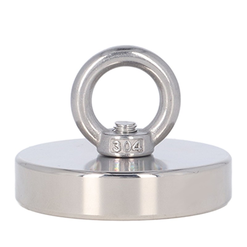High Power Fishing Magnet NdFeB Stainless Steel Silver Neodymium Fishing