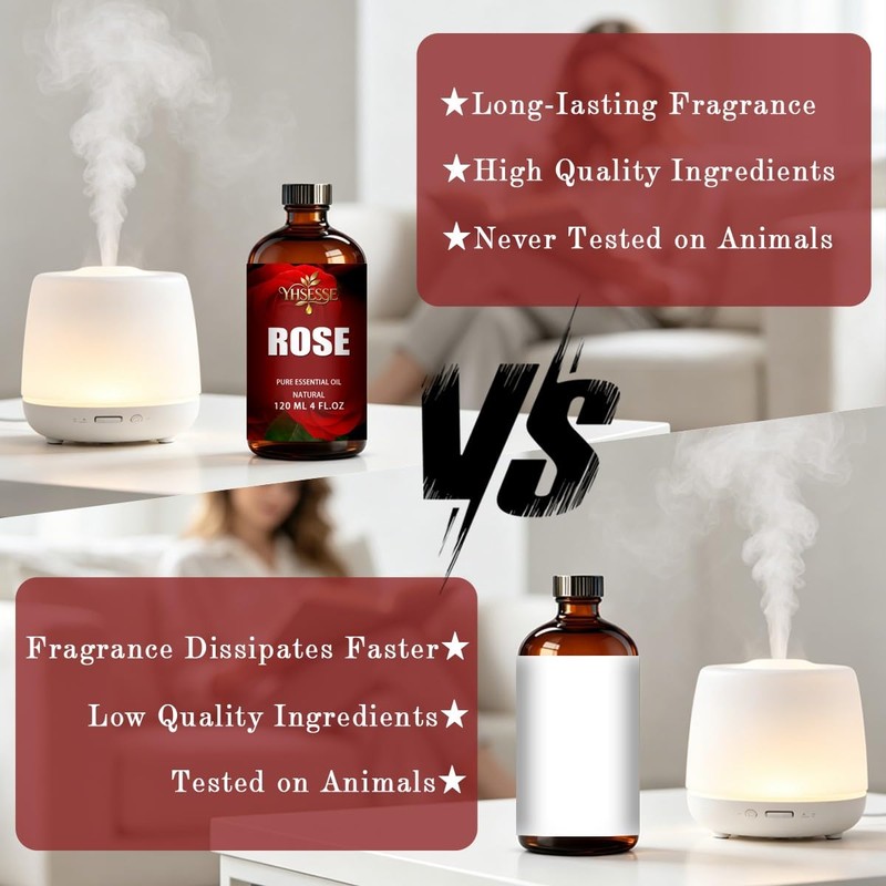 Rose Essential Oil for Humidifier Yoga Bath,Rose Oil - 4.33
