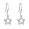 LAXPICOL Star Drop Earrings For Teenage Girls, Silver Dangle Earrings