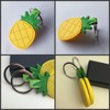 [AYOMI] Leather Yellow Pineapple Keychain Purse Bag Charm Car Cell