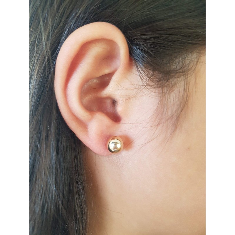 Classic 14k Yellow Gold Filled Ball Stud Earrings Round size