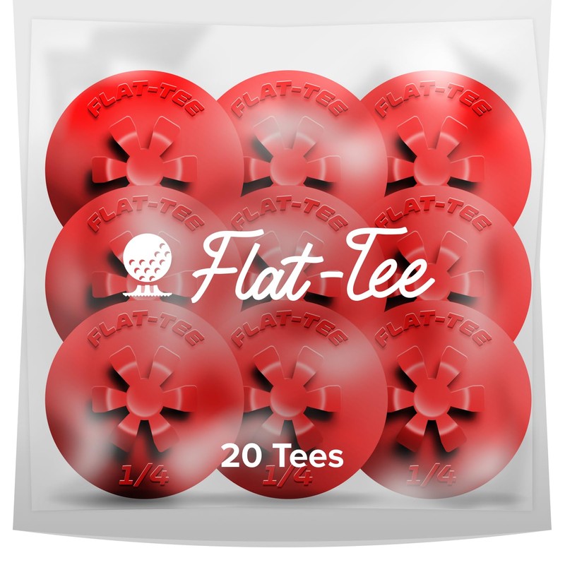 Flat-Tee Golf Tee (1/4" & 3/16" (4.76mm & 6.35mm), Red/White/Blue)