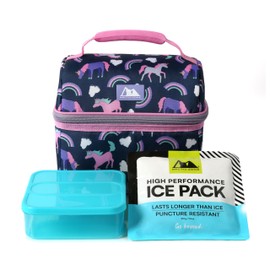 Arctic Zone Kids Lunch Bucket Combo with 210g Ice Pack and Sandwich Container, Unicorn Princess
