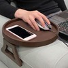 (Brown) - Sofa Arm Clip Tray, Side Table for Remote